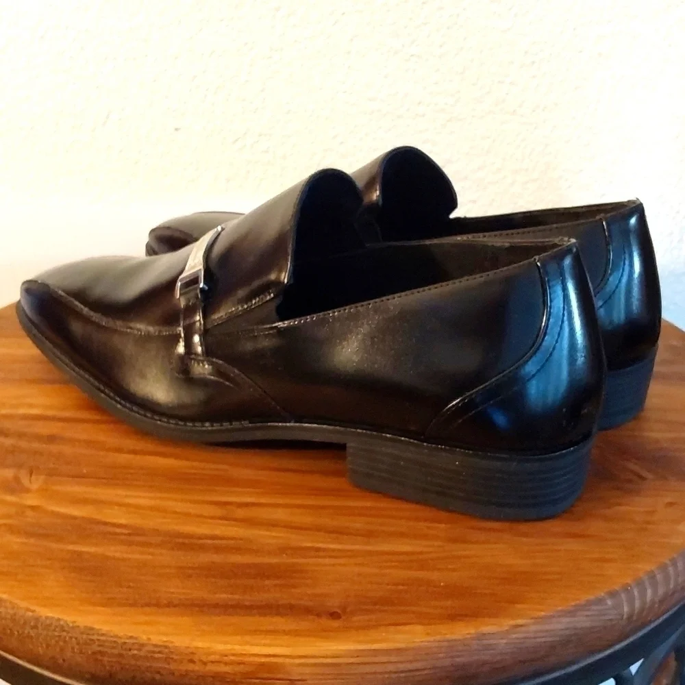 Stacy Adams Mens Black Leather Slip On Dress Shoes Loafers  Luxe Sz.12W